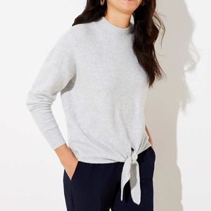 NEW LOFT wool-blend tie hem sweater S